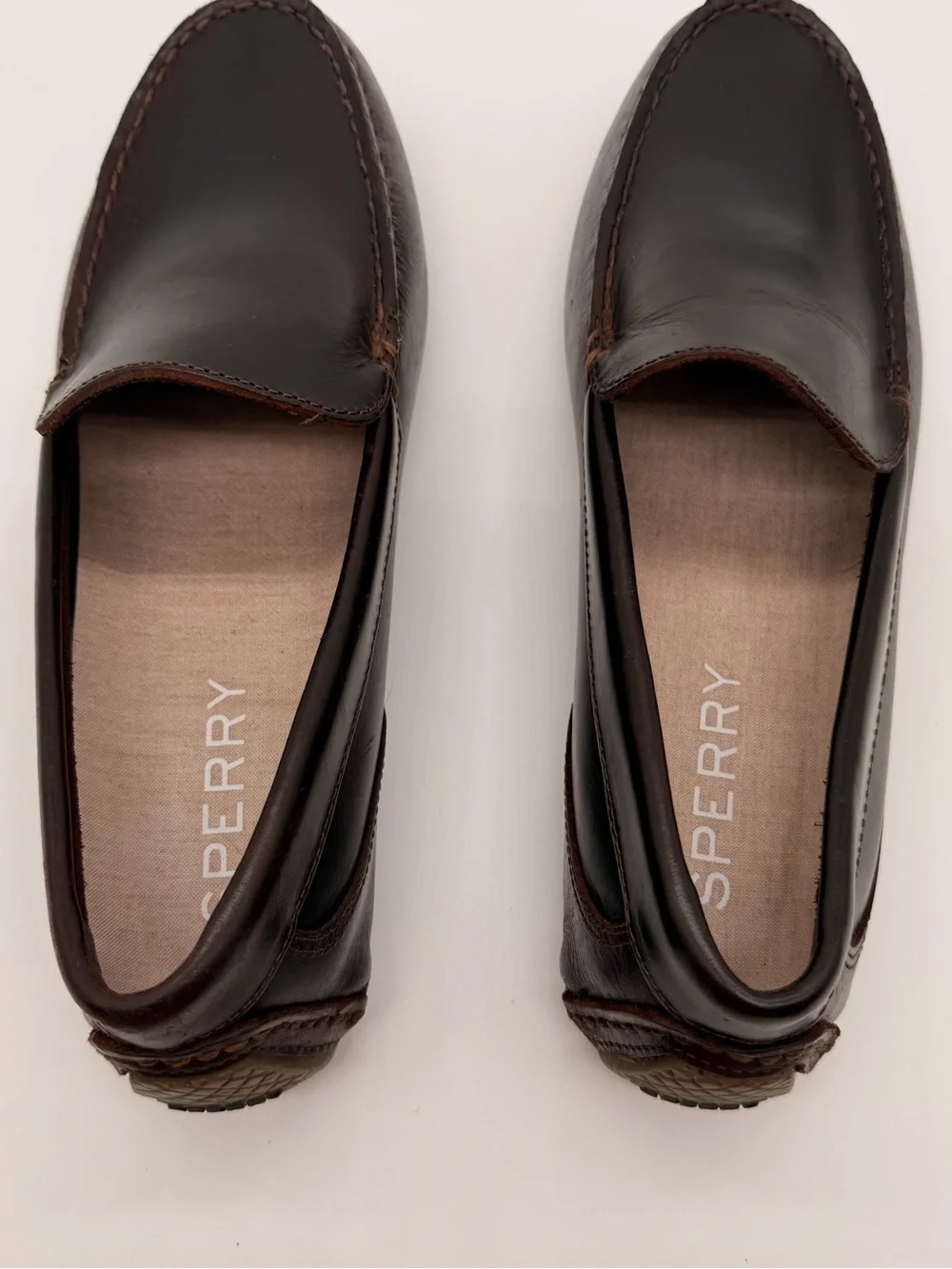 Sperry Davenport Venetian Driver Mens 8.5 Dark Brown Leather Loafers Moccasins